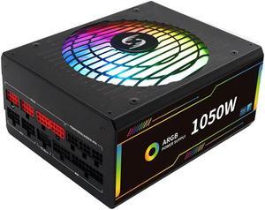 1050W RGB Fully Modular ATX 3.0 PCIe 5.0 PSU Active PFC Gaming PC Computer Power Supply Full Voltage 100-240V with 120mm FDB Fan