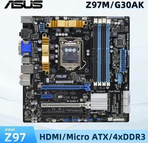 Z97M/G30AK/DP_MB Socket LGA 1150 Supports 4th Gen i3 i5 i7 Z97 Chipset 4x DIMM Max. 32GB DDR3 Micro ATX Motherboard