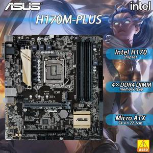 H170 Motherboard H170M-PLUS Micro ATX Form Factor Supports Core i3 7100 i5 7400 7500 i7 7700 4x DIMMs Max. 64GB DDR4