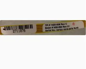 Touch Panel for TPI#1420-009 Rev C Beijer#N08-064 Rev 01 Serial No