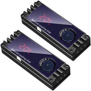 2X M2 SSD Heatsink Cooler Temperature OLED Digital Display M.2 2280 NVME SSD Solid State Hard Disk Radiator Heat Black