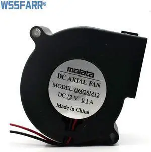 For Malata B6028M12 DC 12V 0.1A 60x60x28mm 2-Wire Server Cooling Fan