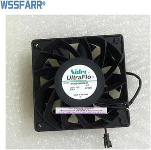 For Nidec V12E24BMM9-51 J12 4724I1 DC 24V 0.6A 120x120x38mm 2-Wire Server Cooling Fan