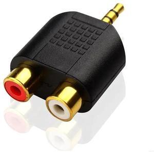 Gold Plated 3.5mm Stereo to 2-RCA Male to Female Red+White Adapter Splitter Adapter Dual RCA Adapter for TV