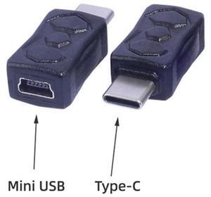 Type C to Mini USB Adapter, Type C male to Mini USB Female Connector Charge Data Sync Adapter for  Laptop phones