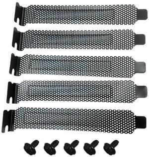 5Pcs PCI Slot Cover Dust Filter Blanking Plate Hard Steel With Screws Desktop PC Case Bezel Bit Expansion Plug-In
