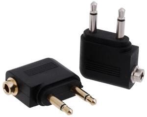 2pcs/Set 3.5mm to 2 x 3.5 mm Stereo Ear Audio Adapter Jack to Air Aircraft Airline Airplane Headset Headphone Connector 3.5mm