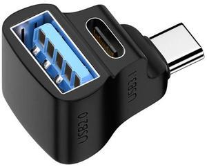 USB C OTG Cable Phone Adapter 2in1 Type C Male to USB C Female Charging Port with USB Female Splitter Adapter for