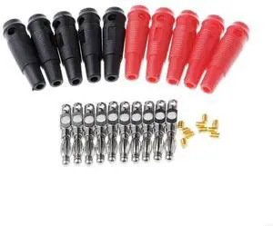 10Pcs 32A 4mm Banana Plugs Male Stackable Connector High Current Screw Type Speaker Cable Adapter 4mm High Current Banana Plugs
