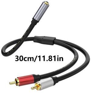 Stereo 3.5 RCA Y Cable 2RCA Male to 3.5mm Female AUX Jack Adapter Audio Cord for Computer MP3 Phone Speaker Home Theater DVD