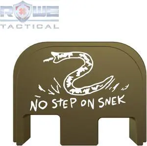 Rowe Tactical Rear Slide Cover Plate for Glock Gen 1-5 - Olive Drab No Step On Snek - for Glock G17 G19 G21 G22 G23 G24 G26 G27 G29 G30 G31 G32 G33 G34 G35 G36 G37 G38 G39 G40 G41 G45