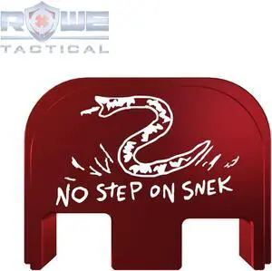 Rowe Tactical Rear Slide Cover Plate for Glock Gen 1-5 - Red No Step On Snek - for Glock G17 G19 G21 G22 G23 G24 G26 G27 G29 G30 G31 G32 G33 G34 G35 G36 G37 G38 G39 G40 G41 G45