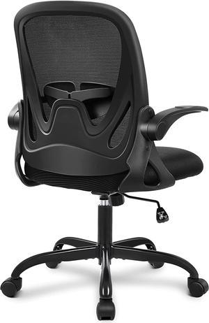 Office Chair Primy Ergonomic Desk Chair with Adjustable Lumbar Support and Height, Swivel Breathable Desk Mesh Computer Chair with Flip up Armrests for Conference Room (Black)