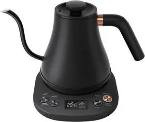 Mecity Electric Kettle Gooseneck Pour Over Kettle ±1 Temperature Control Quick Heating Water Boiler for Coffee & Tea & Formula Auto Shut Off Tea Kettle 1200 Watt, 0.8L, Matt Black, Barista Edition