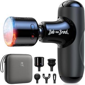 BOB AND BRAD Q2 Pro Mini Massage Gun with Heat and Cold Head, Deep Tissue Percussion Massagers For Pain Relief, Quiet Electric Handheld Muscle Massager,Ultra Small&Quiet Massager, FSA and HSA Eligible
