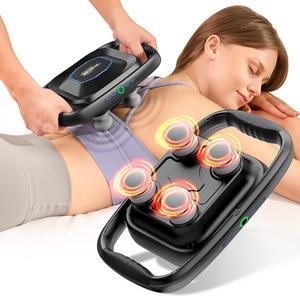 BOB AND BRAD TheraPanel 4-Head Massage Gun,Deep Tissue with 4 Massage Intensity Pain Relief,Replaceable Massage Heads and Plate, Electric Massager Tool for Back, Shoulder Neck,Legs,FSA and HSA Eligibe