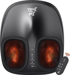 BOB AND BRAD Foot Massager with Heat Remote Air Compression Shiatsu Deep Kneading Electric Feet Massager Machine Boosts Blood Circulation for Plantar Fasciitis, Men Size 12, Idea Gift for Women Men