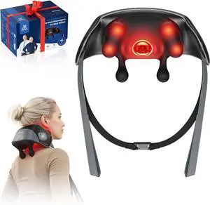 Bob and Brad Shiatsu Neck Massager with 4D Kneading and Soothing Heat for Deep Tissue Pain Relief, Lightweight & Cordless Design, Dual-Zone Precision Heat, FSA HSA Eligible, Ideal Gift