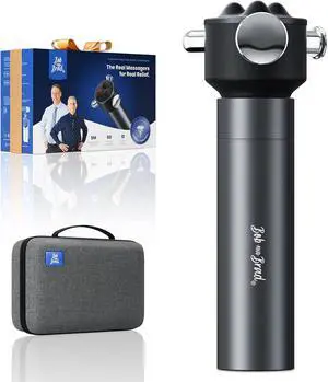Bob and Brad VibeFlow Vibration Therapy Massager 160Hz Portable Handheld Muscle Massage Gun with 40W Brushless Motor and Long-Lasting Battery for Deep Tissue Pain Relief - 4 Attachments 4 Speeds