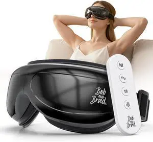 Bob and Brad EyeOasis 2 Plus Eye Massager with Heat and Remote, Smart Eye Mask with Compression for Dry Eyes Relief, FSA HSA Eligible, Idea Gift for Men and Women, Black