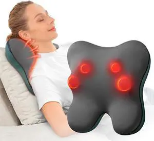 Bob and Brad Back Massager with Smoothing Heat, Corded Neck Massager for Back Neck Leg Muscle Relaxation, Deep Tissue Shiatsu Back Pillow, FSA /HSA Eligible, Idea Gift for Men and Women