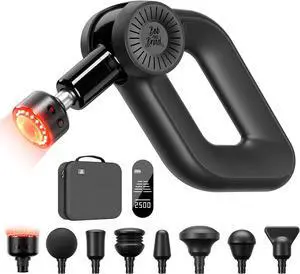 Bob and Brad D6 Ultra Massage Gun with Infrared Light, 16mm Amplitude Deep Tissue Muscle Massager Gun for Pain Relief, Professional Back Handheld Massager witn Heat Therapy for Athletes,