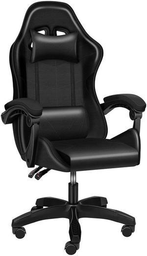 Steelway Gaming Chair, Office Chair, Leather Racing Style Massage Gaming  Chairs for Adults and Kids,Adjustable Swivel Task Chair with Lumbar  Support, Headrest Pillow and Footrest(Black&Blue) 