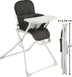 Primo PopUp Folding High Chair - Folds Flat to Store Easily, Travel and Stowable Folding High Chair, Black/White