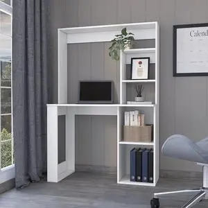 Ryndon with Hutch Desk, White