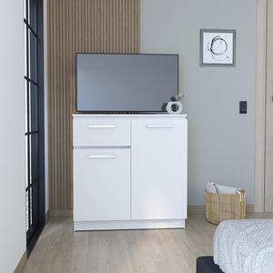 Multi-Functional Dresser Carlin with  Drawers and Top Surface as TV Stand, White