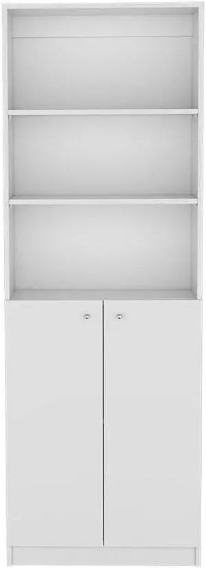 Bookcase Dual-Door Benzoni, Office, White