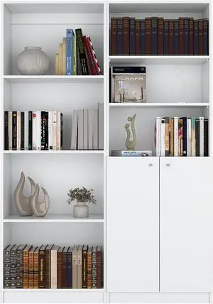 Veta 2 Piece Living Room Set with 2 Bookcases, White