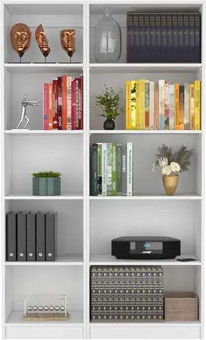 Idalia 2 Piece Living Room Set with 2 Bookcases, White