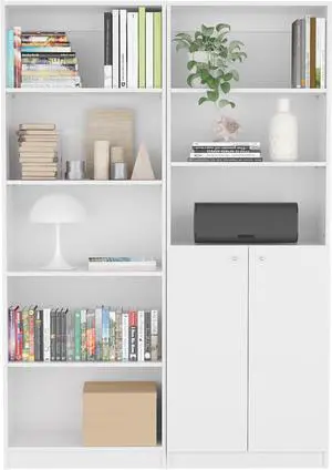 Paonia 2 Piece Living Room Set with 2 Bookcases, White