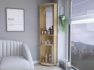 Corner bar Cabinet, Rialto, Macadamia -Macadamia