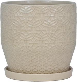 Trendspot 12 in. Dia Blue Rivage Ceramic Planter