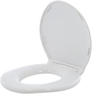 Standard Elongated Closed Front Toilet Seat With Cover In White