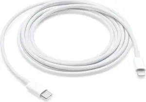 Jaspertronics Six Foot Long Length (2M) 8 Pin Connector to USBC Charging Cable compatible with select iOS devices.