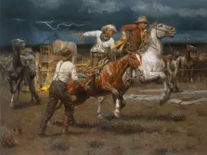 Stampede Stampede! by Andy Thomas - Paper Open Edition 13x17 - Dynamic Western Scene