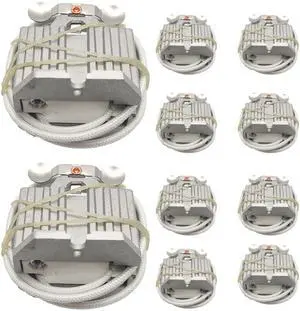 Jaspertronics GX9.5 GY9.5 Lamp Holder M123 High Power 1200W Heat Resist Stage Socket Aluminum Alloy Base 250V 8A 30cm Cable Compatible w Moving Head Xenon & Halogen Lamps 10 Pack