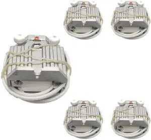 Jaspertronics GX9.5 GY9.5 Lamp Holder M-123 High Power 1200W Heat Resist Stage Socket Aluminum Alloy Base 250V 8A 30cm Cable Compatible w Moving Head Xenon & Halogen Lamps 5 Pack