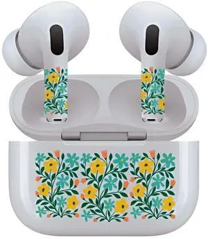 AirSkins - Decals for AirPods 3, Yellow Flowers Design, Scratch-Resistant, Precision Fit, Wireless Charging Friendly, Easy Application, Durable Protection for Earbuds & Case