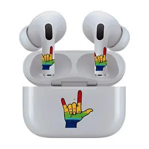 AirSkins - Decals for AirPods Pro & Pro 2, Pride Love Design, Scratch-Resistant, Precision Fit, Wireless Charging Friendly, Easy Application, Durable Protection for Earbuds & Case