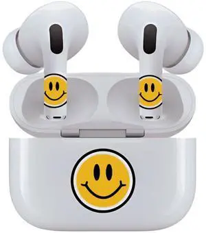 AirSkins - Decals for AirPods Pro & Pro 2, Smiley Face Design, Scratch-Resistant, Precision Fit, Wireless Charging Friendly, Easy Application, Durable Protection for Earbuds & Case