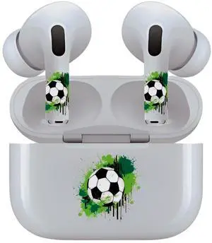AirSkins - Decals for AirPods 3, Soccer Ball Design, Scratch-Resistant, Precision Fit, Wireless Charging Friendly, Easy Application, Durable Protection for Earbuds & Case