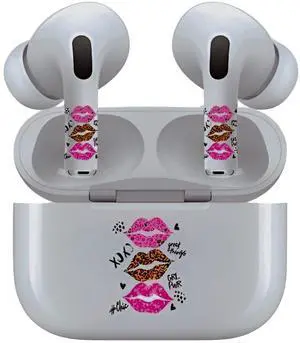 AirSkins - Decals for AirPods 3, Leopard Print Lips Design, Scratch-Resistant, Precision Fit, Wireless Charging Friendly, Easy Application, Durable Protection for Earbuds & Case