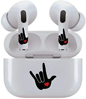 AirSkins - Decals for AirPods 4, Love Symbol Design, Scratch-Resistant, Precision Fit, Wireless Charging Friendly, Easy Application, Durable Protection for Earbuds & Case