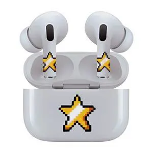 AirSkins - Decals for AirPods Pro & Pro 2, Star Design, Scratch-Resistant, Precision Fit, Wireless Charging Friendly, Easy Application, Durable Protection for Earbuds & Case