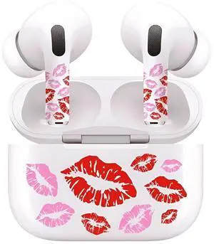 AirSkins - Decals for AirPods 4, Lips Design, Scratch-Resistant, Precision Fit, Wireless Charging Friendly, Easy Application, Durable Protection for Earbuds & Case