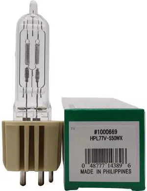 Ushio HPL 550W 77X+ Stage & Studio Lamp, Extended 2000-Hour Lifespan, Energy Efficient and Long-Lasting Performance  Model 1000669
